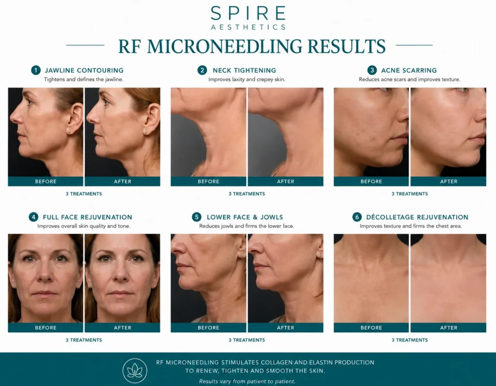 RF Microneedling Skin tightening Slough results